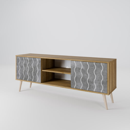 Mobile TV WAVES OF CONCRETE a 2 ante in effetto rovere