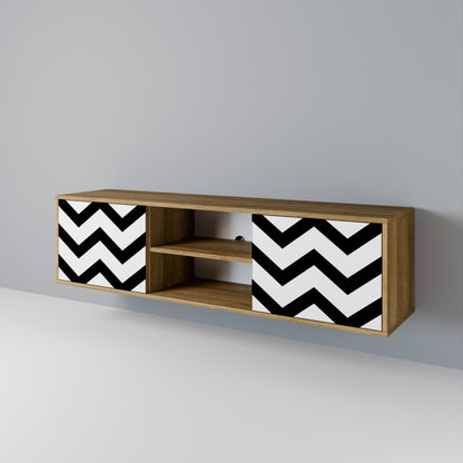Mobile TV CLASSIC ZIG ZAG a 2 ante in effetto rovere