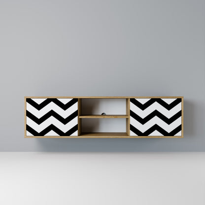 Mobile TV CLASSIC ZIG ZAG a 2 ante in effetto rovere