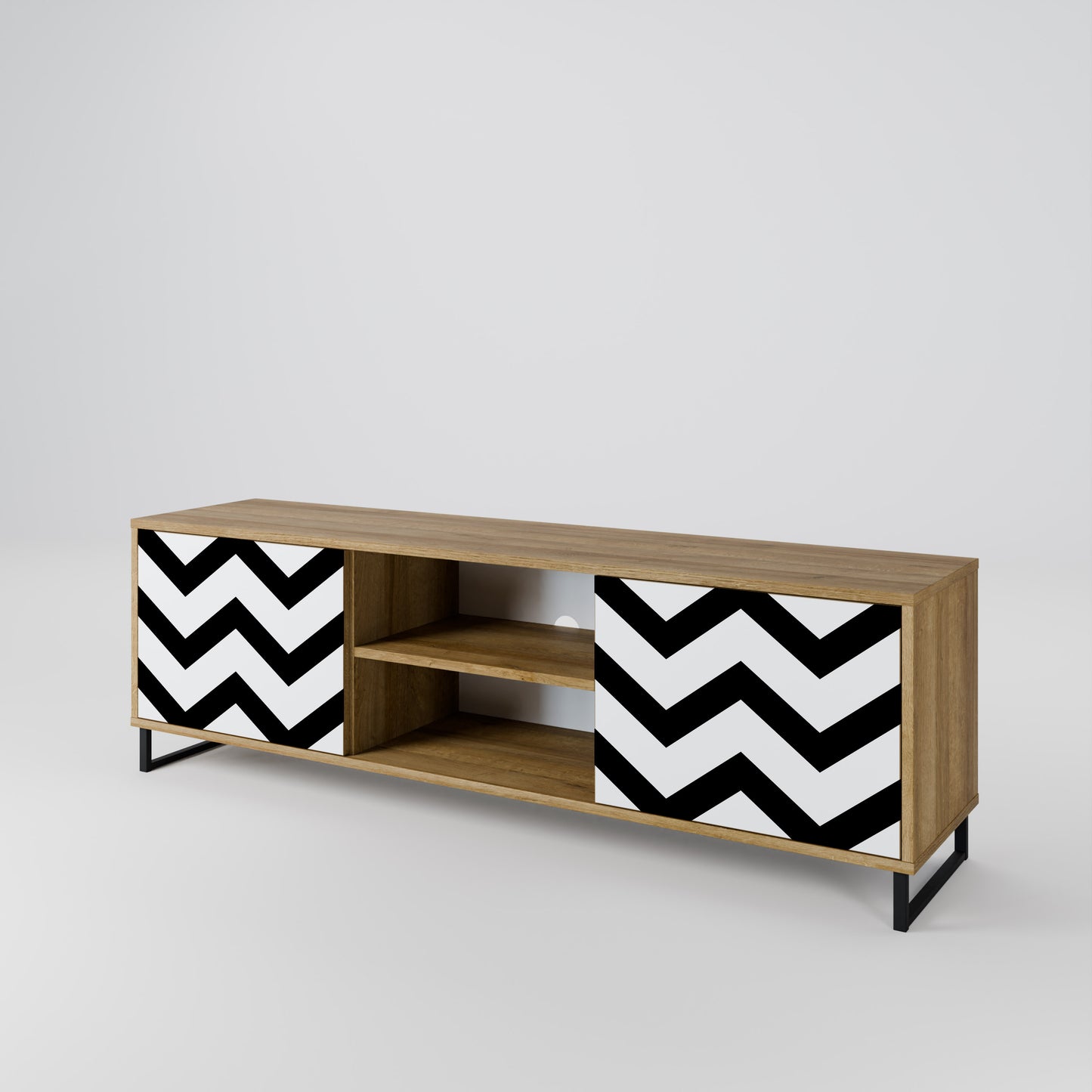 Mobile TV CLASSIC ZIG ZAG a 2 ante in effetto rovere