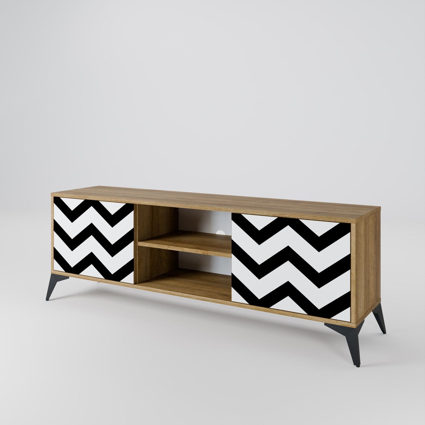 Mobile TV CLASSIC ZIG ZAG a 2 ante in effetto rovere