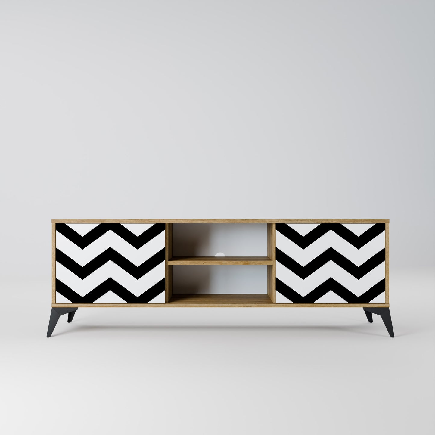 Mobile TV CLASSIC ZIG ZAG a 2 ante in effetto rovere