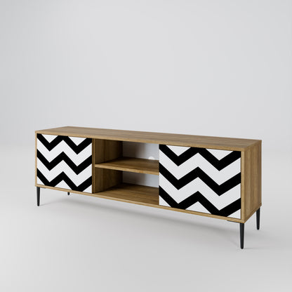 Mobile TV CLASSIC ZIG ZAG a 2 ante in effetto rovere