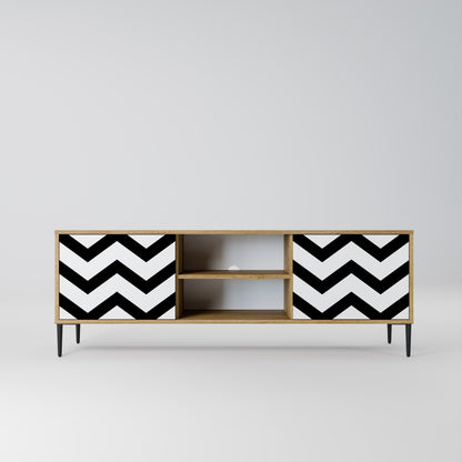 Mobile TV CLASSIC ZIG ZAG a 2 ante in effetto rovere