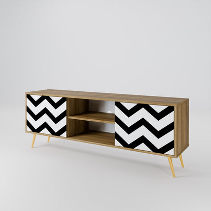 Mobile TV CLASSIC ZIG ZAG a 2 ante in effetto rovere