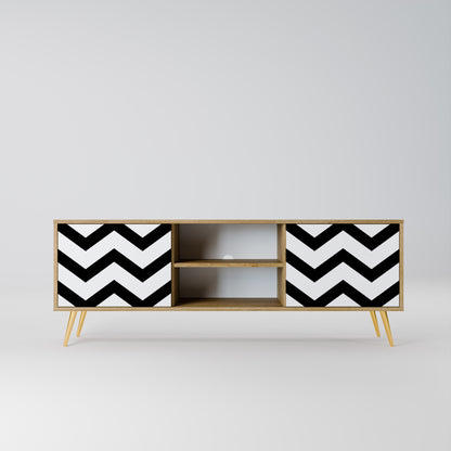 Mobile TV CLASSIC ZIG ZAG a 2 ante in effetto rovere