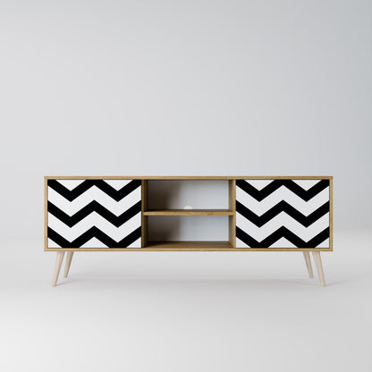 Mobile TV CLASSIC ZIG ZAG a 2 ante in effetto rovere