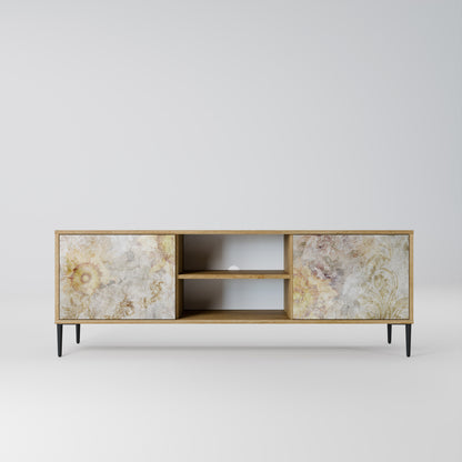 SUNFLOWER BLUR 2-Door TV Stand in Oak Effect