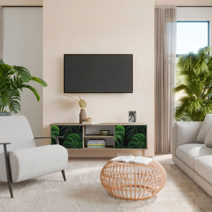 INFINITE MONSTERA 2-Door TV Stand in Oak Effect