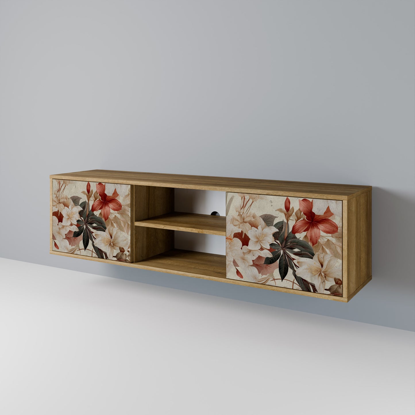 Mobile TV a 2 ante PETAL HARMONY in effetto rovere