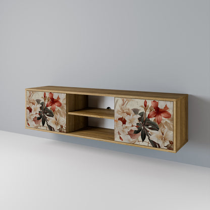Mobile TV a 2 ante PETAL HARMONY in effetto rovere