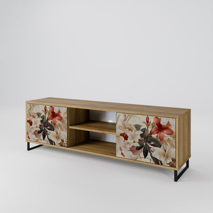 Mobile TV a 2 ante PETAL HARMONY in effetto rovere