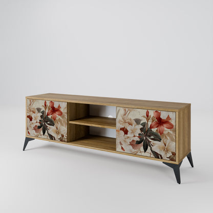 Mobile TV a 2 ante PETAL HARMONY in effetto rovere