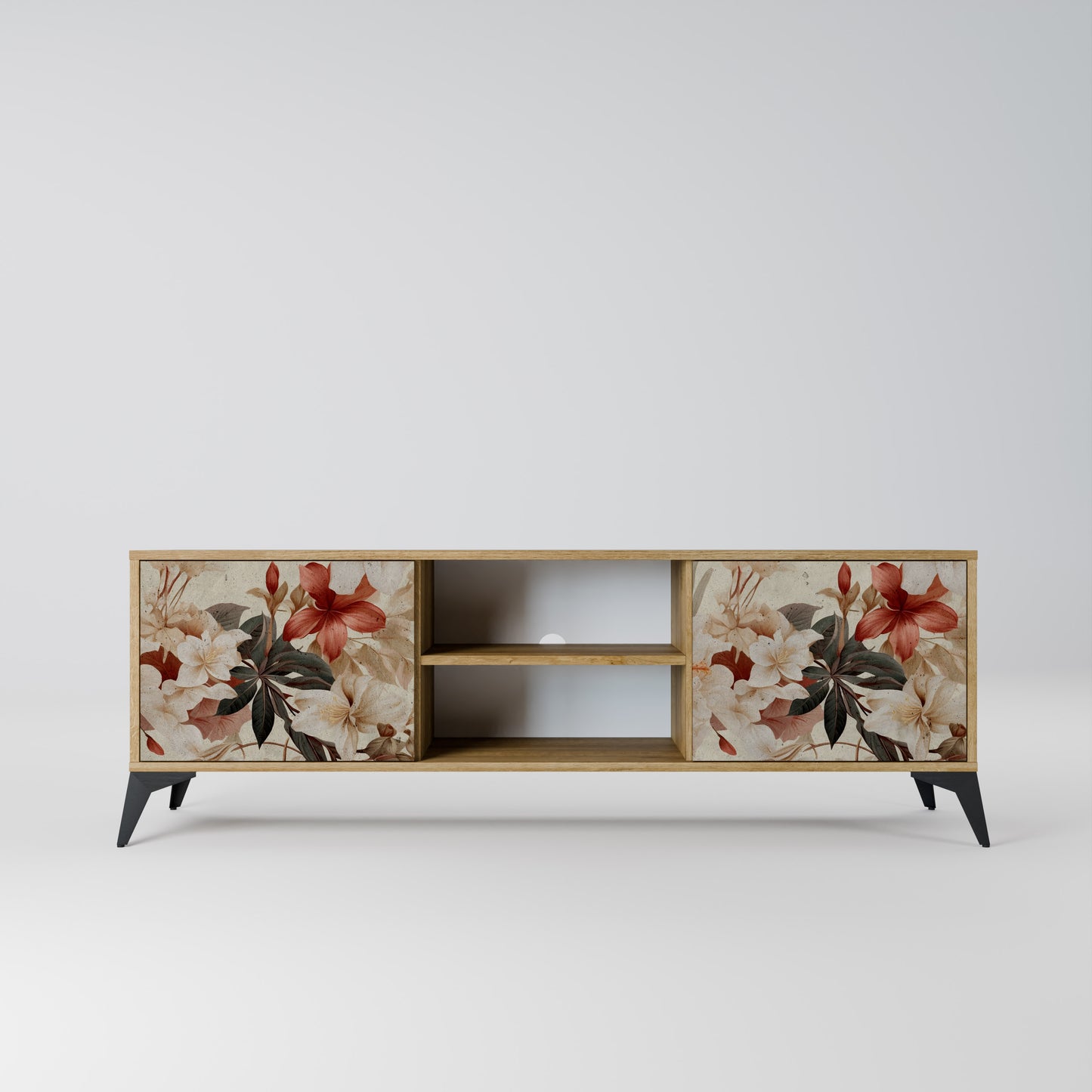 Mobile TV a 2 ante PETAL HARMONY in effetto rovere