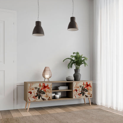 Mobile TV a 2 ante PETAL HARMONY in effetto rovere