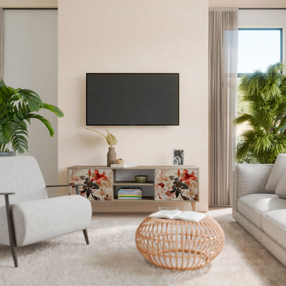 Mobile TV a 2 ante PETAL HARMONY in effetto rovere