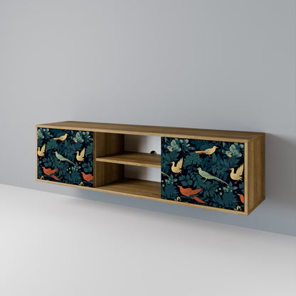 Mobile TV FOWL ORNAMENT a 2 ante in effetto rovere