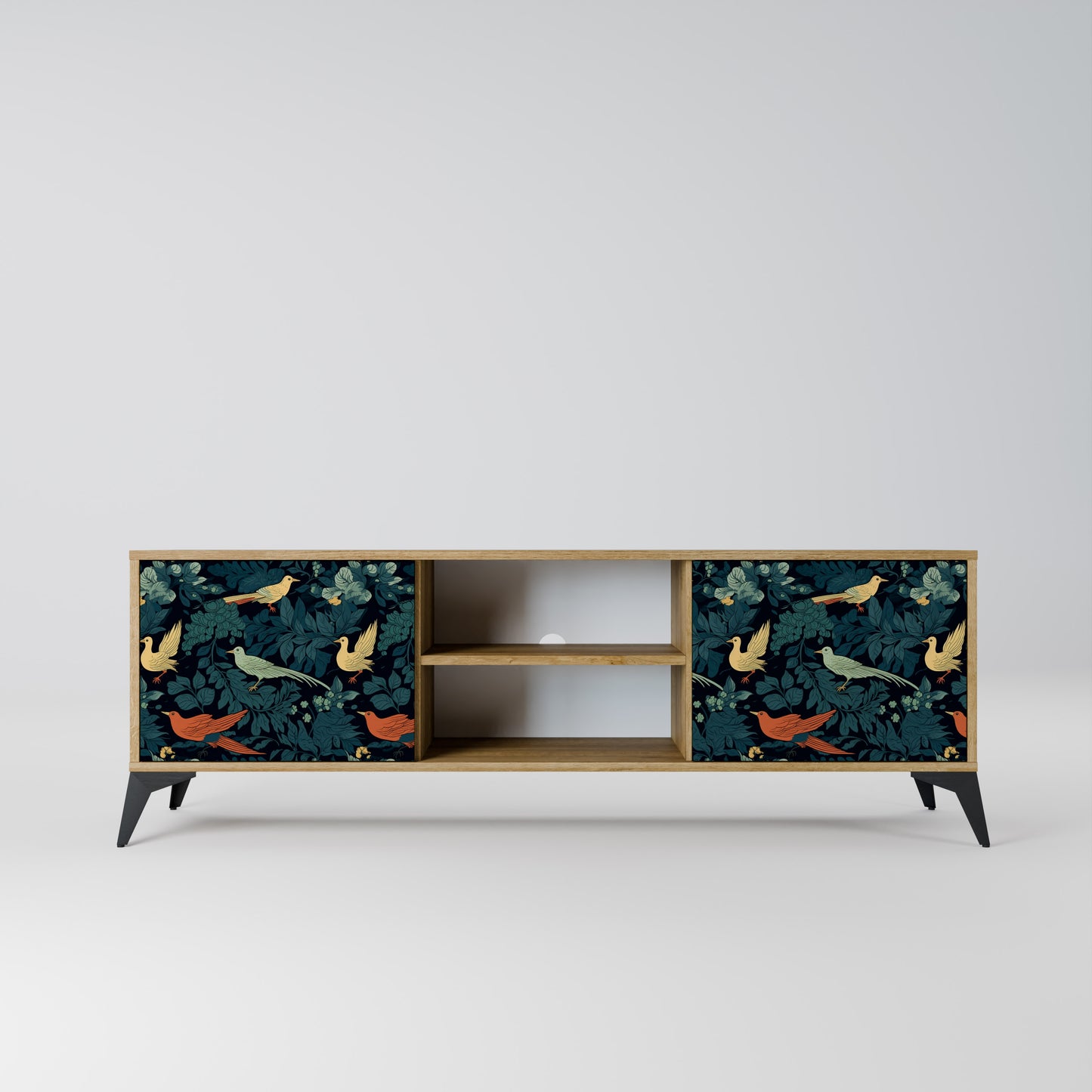 Mobile TV FOWL ORNAMENT a 2 ante in effetto rovere