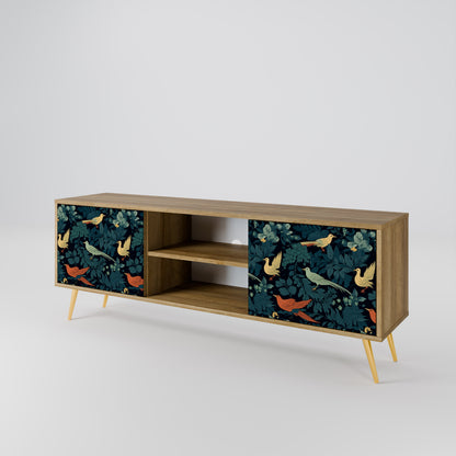 Mobile TV FOWL ORNAMENT a 2 ante in effetto rovere