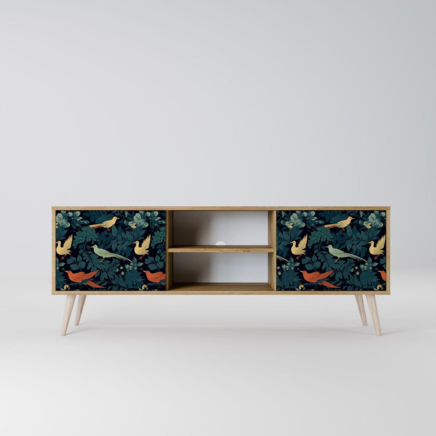 Mobile TV FOWL ORNAMENT a 2 ante in effetto rovere