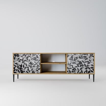 CHARCOAL SPROUT 2-Door TV Stand in Oak Effect