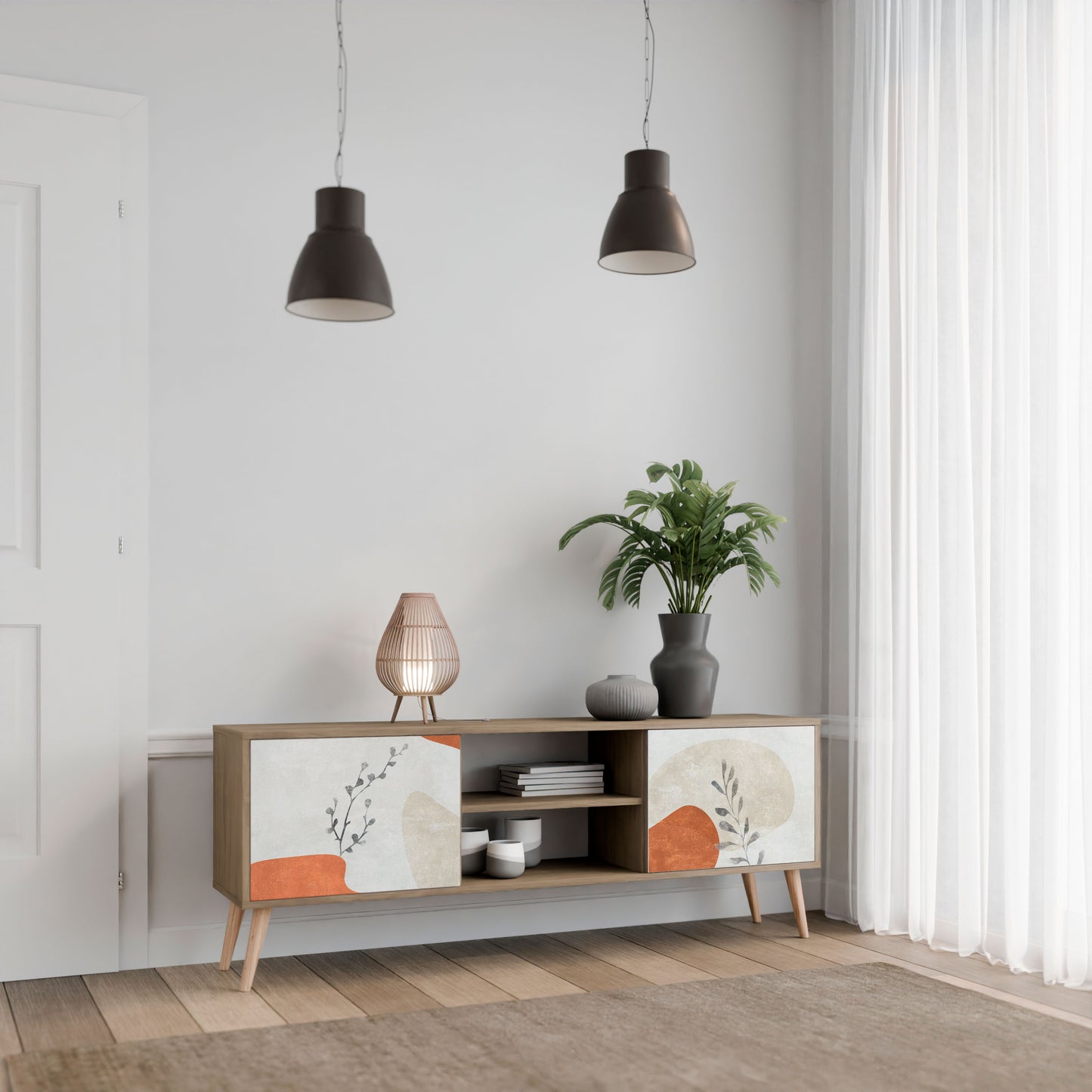 TRANQUIL TWIG Mobile TV a 2 ante in effetto rovere