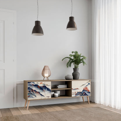 Mobile TV a 2 ante JAPANESE LANDSCAPE in effetto rovere