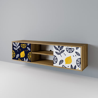 Mobile TV a 2 ante CITRUS BLACK AND WHITE in effetto rovere