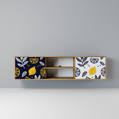 Mobile TV a 2 ante CITRUS BLACK AND WHITE in effetto rovere