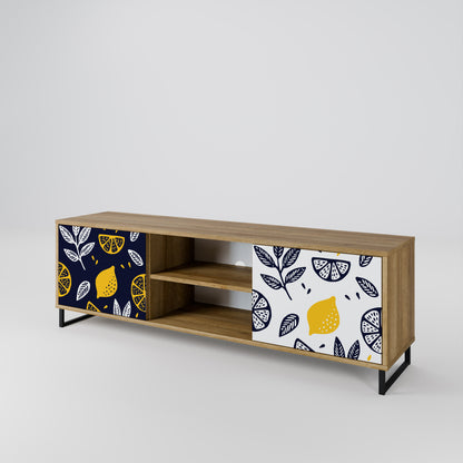 Mobile TV a 2 ante CITRUS BLACK AND WHITE in effetto rovere