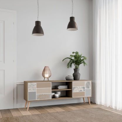 Mobile TV a 2 ante TROPICAL SHAPES in effetto rovere