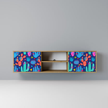 CACTUS VIBES 2-Door TV Stand in Oak Effect