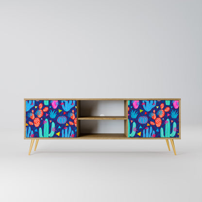 CACTUS VIBES 2-Door TV Stand in Oak Effect