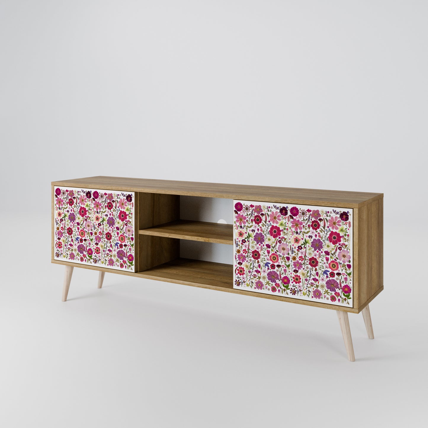 PETAL GARDEN Mobile TV a 2 Ante in Effetto Rovere