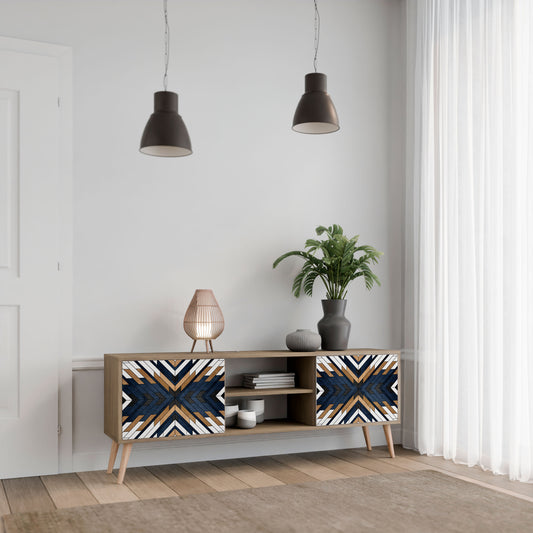 Mobile TV a 2 ante ARTFUL GEOMETRY in effetto rovere