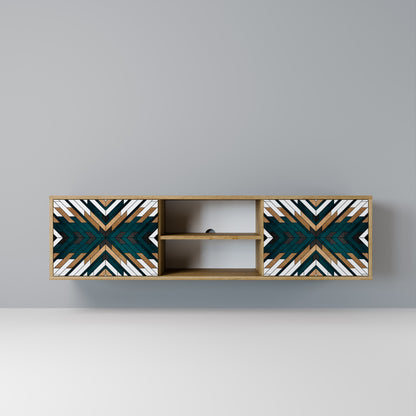 Mobile TV ARTISTIC GEOMETRY a 2 ante in effetto rovere