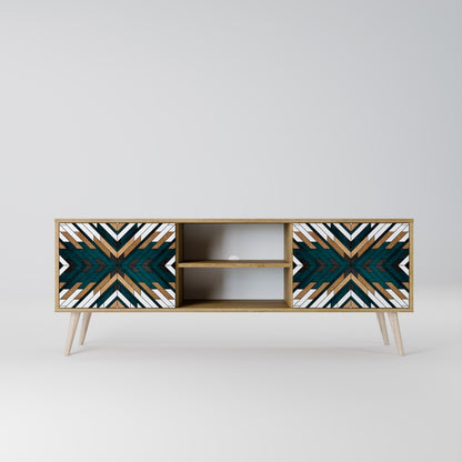 Mobile TV ARTISTIC GEOMETRY a 2 ante in effetto rovere