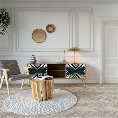 Mobile TV ARTISTIC GEOMETRY a 2 ante in effetto rovere
