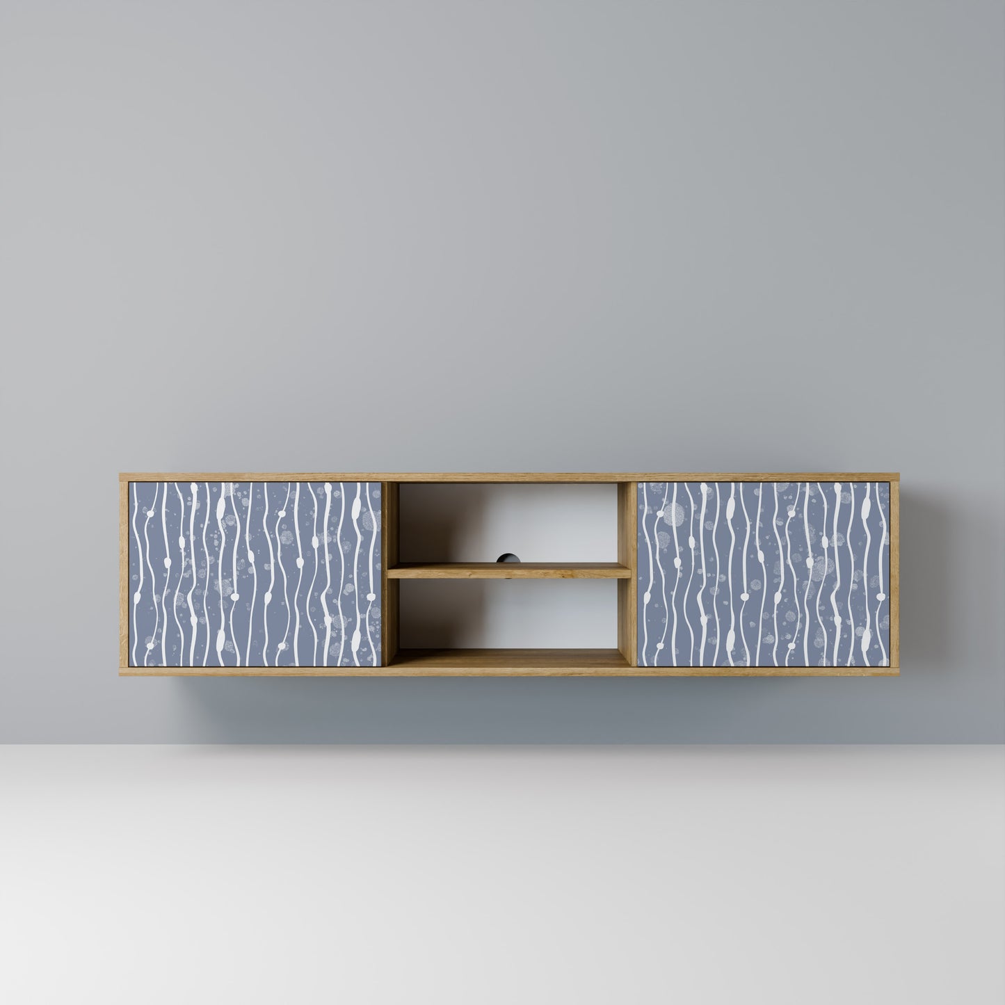 Mobile TV GRAPHITE RAIN a 2 ante effetto rovere