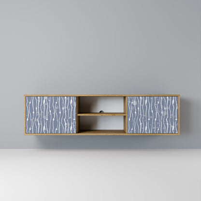 Mobile TV GRAPHITE RAIN a 2 ante effetto rovere