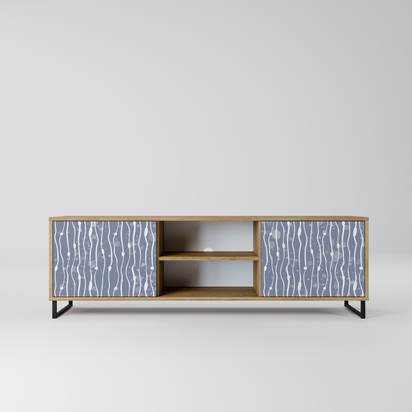 Mobile TV GRAPHITE RAIN a 2 ante effetto rovere