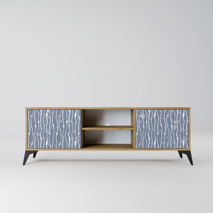 Mobile TV GRAPHITE RAIN a 2 ante effetto rovere