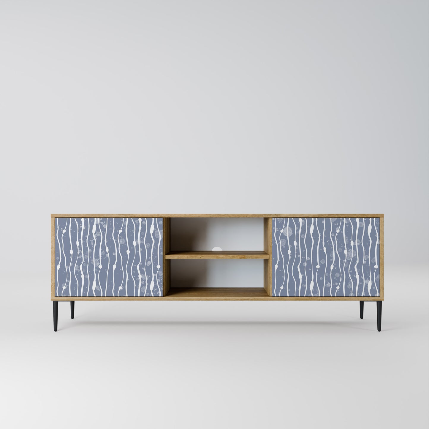 Mobile TV GRAPHITE RAIN a 2 ante effetto rovere