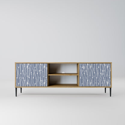Mobile TV GRAPHITE RAIN a 2 ante effetto rovere