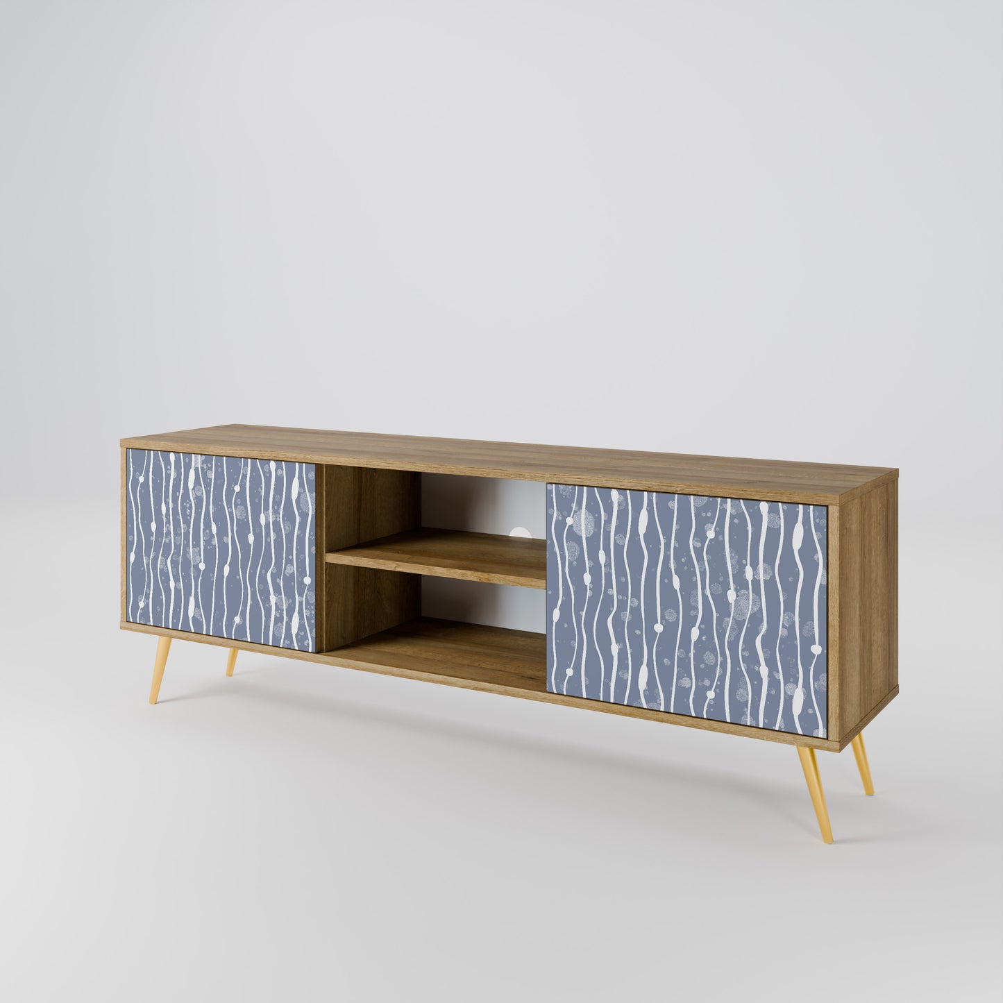 Mobile TV GRAPHITE RAIN a 2 ante effetto rovere