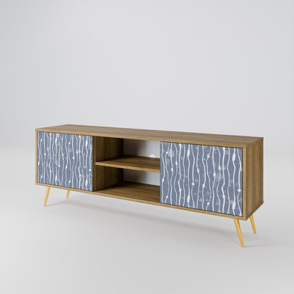 Mobile TV GRAPHITE RAIN a 2 ante effetto rovere