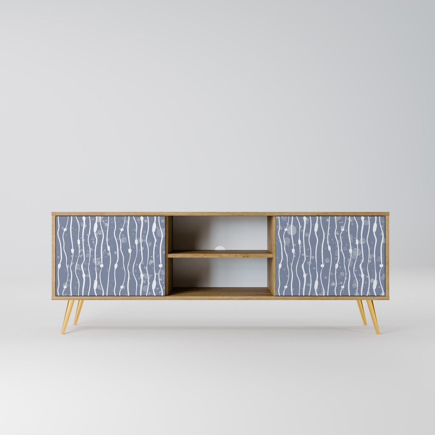 Mobile TV GRAPHITE RAIN a 2 ante effetto rovere