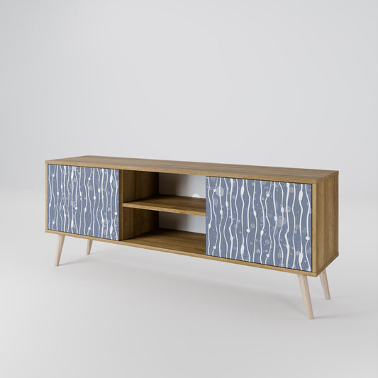 Mobile TV GRAPHITE RAIN a 2 ante effetto rovere