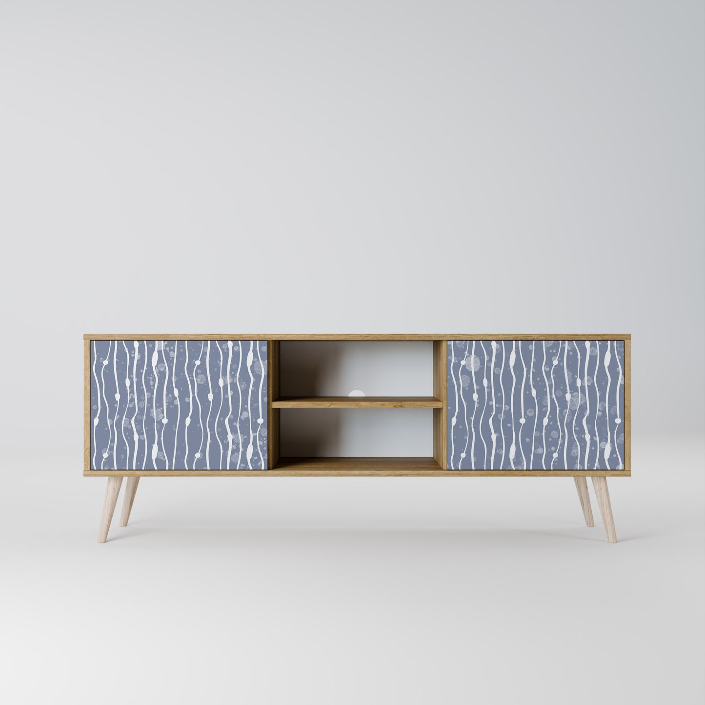 Mobile TV GRAPHITE RAIN a 2 ante effetto rovere