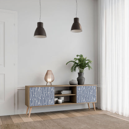 Mobile TV GRAPHITE RAIN a 2 ante effetto rovere
